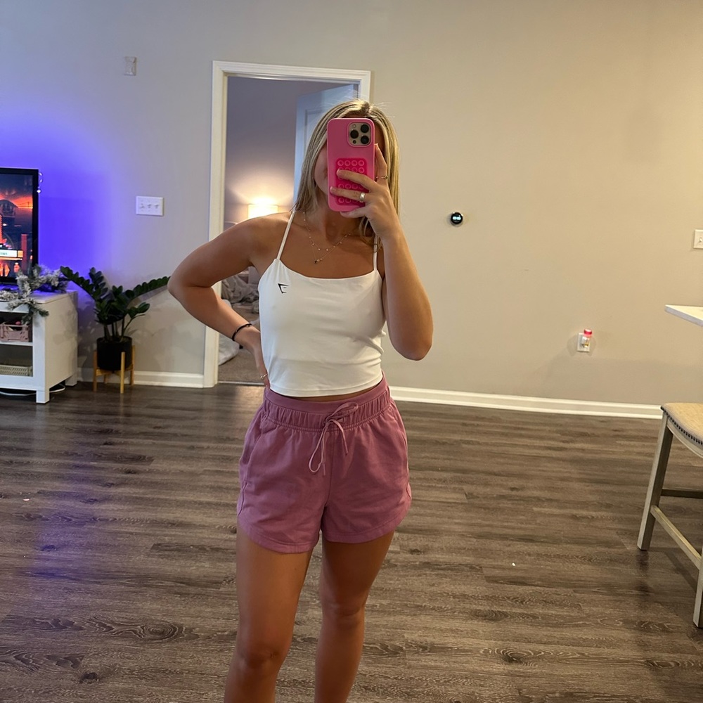 Gymshark Strappy Crop Cami Tank White